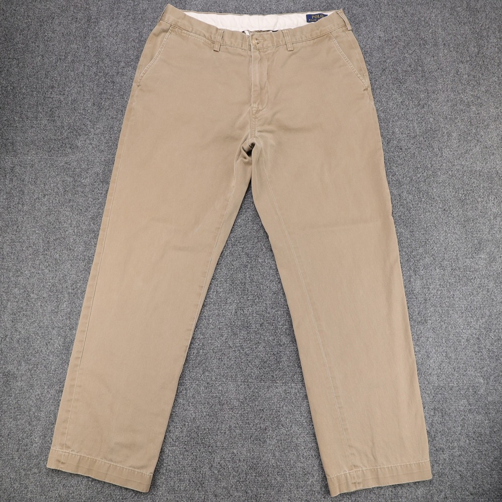 Polo Ralph Lauren Classic Fit Khaki Chino Pants 34x32 (34x30) Tan Cotton Twill